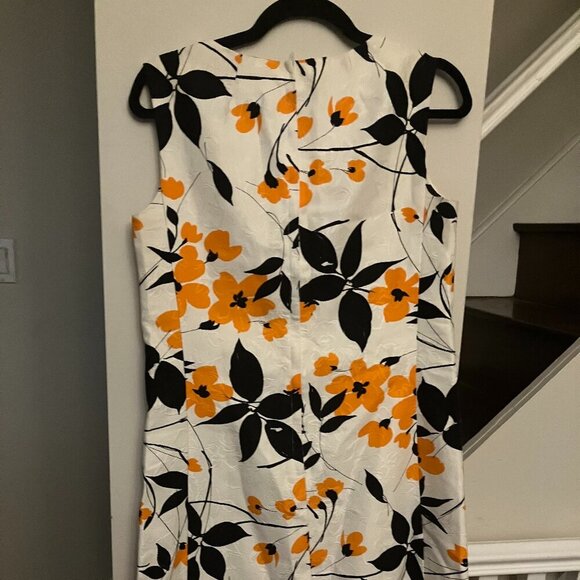 Vintage Orange and Black Floral Dress - Picture 2 of 8
